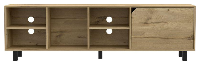 DEPOT E SHOP Conquest Tv Stand  Back Holes  Four Open Shelves  Five Legs ...   Contemporary   Entertainment Centers And Tv Stands   by BisonOffice  Houzz