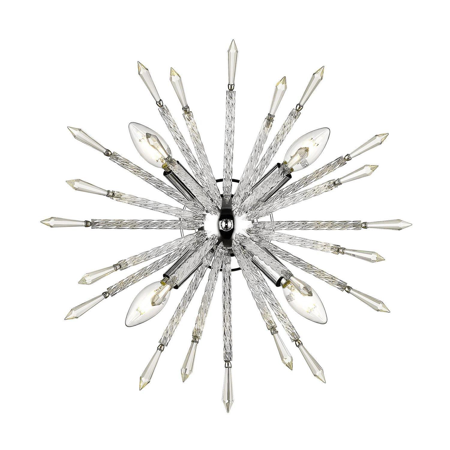 Ove Decors Sputnik  4 LED light Wall Sconce Lighting Fixture in Chrome Finish