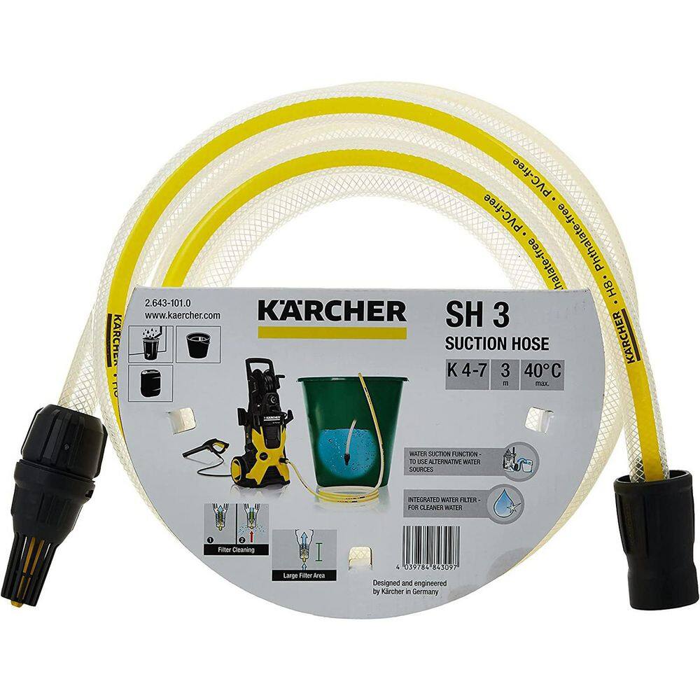 Karcher SH 3 Water Suction Hose with Filter 34 in. Proprietary Connection 9.8 ft. 2300 PSI for Electric Pressure Washer Hose 2.643-101.0