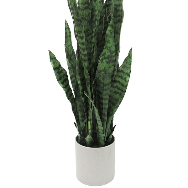 Artificial Sansevieria Snake Plant in Grey Pot