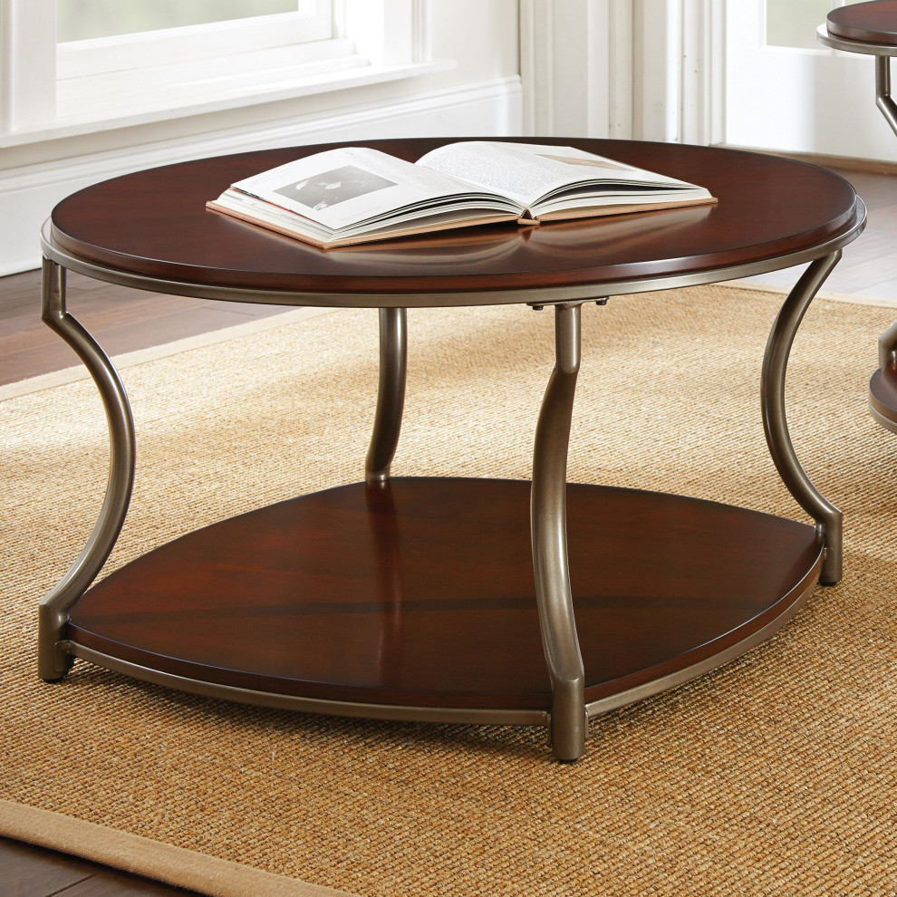 Miles Round Cocktail Table   Transitional   Coffee Tables   by HedgeApple  Houzz