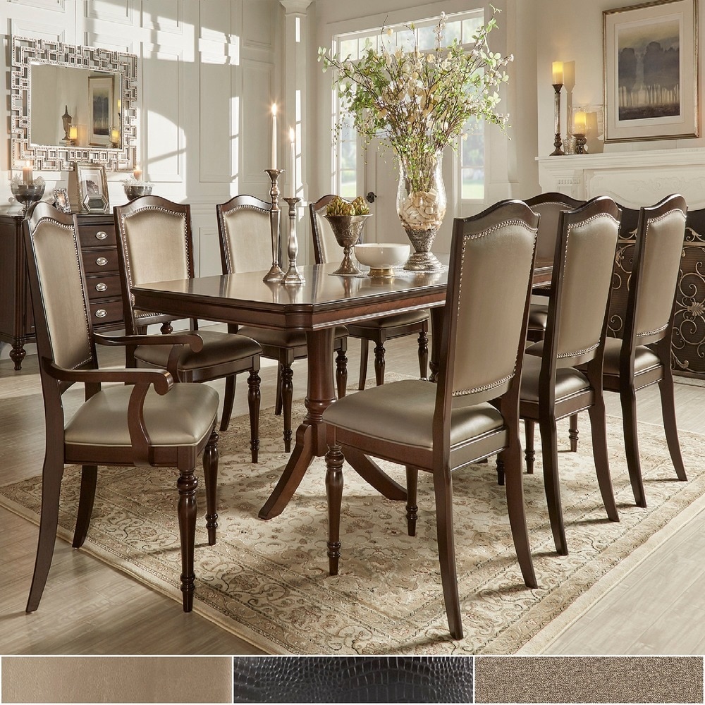 LaSalle Espresso Pedestal Extending Table Dining Set by iNSPIRE Q Classic