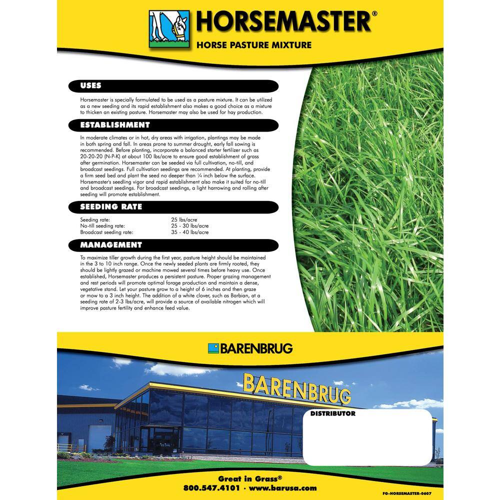 Barenbrug 25 lb. Horse Master Grass Seed Mix 10030