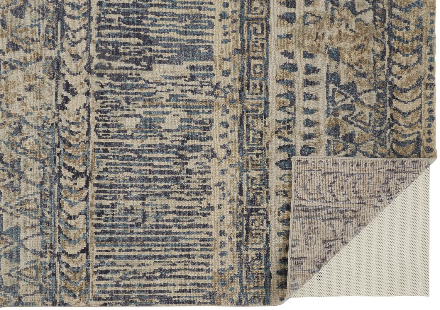 Scottsdale Hand Knotted Blue and Beige Rug by BD Fine