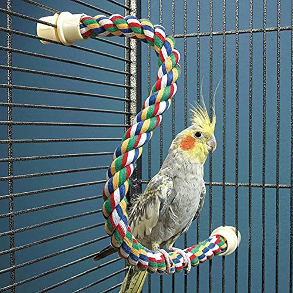 JW Pet Comfy Perch For Birds Flexible Multi-color Rope