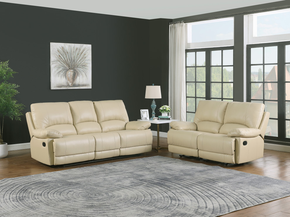 Anthony Leather Air Match Sofa Set   Contemporary   Living Room Furniture Sets   by Luxuriant Furniture  Houzz