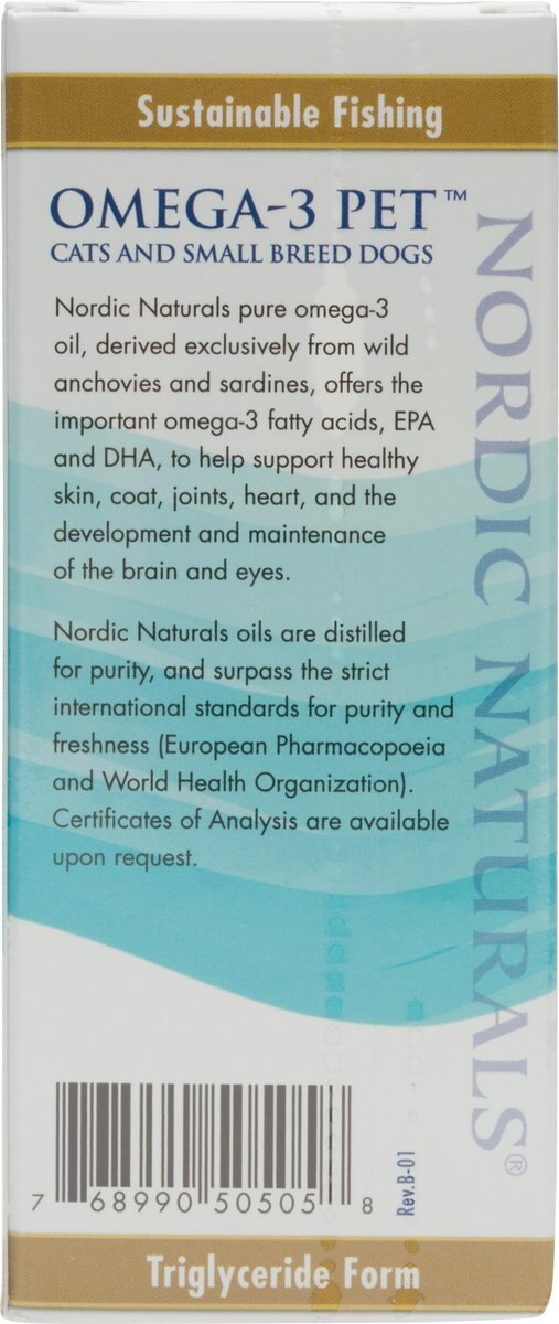 Nordic Naturals Omega-3 Pet Liquid Supplement for Cats and Small Dogs