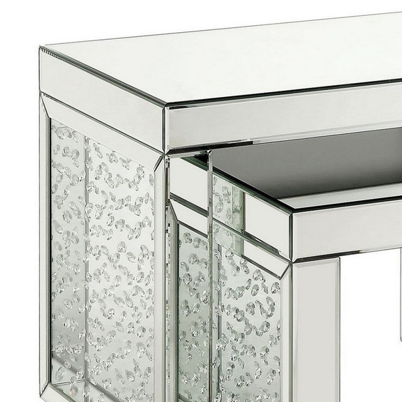 Benjara BM250303 Accent Table with Mirrored Top an...