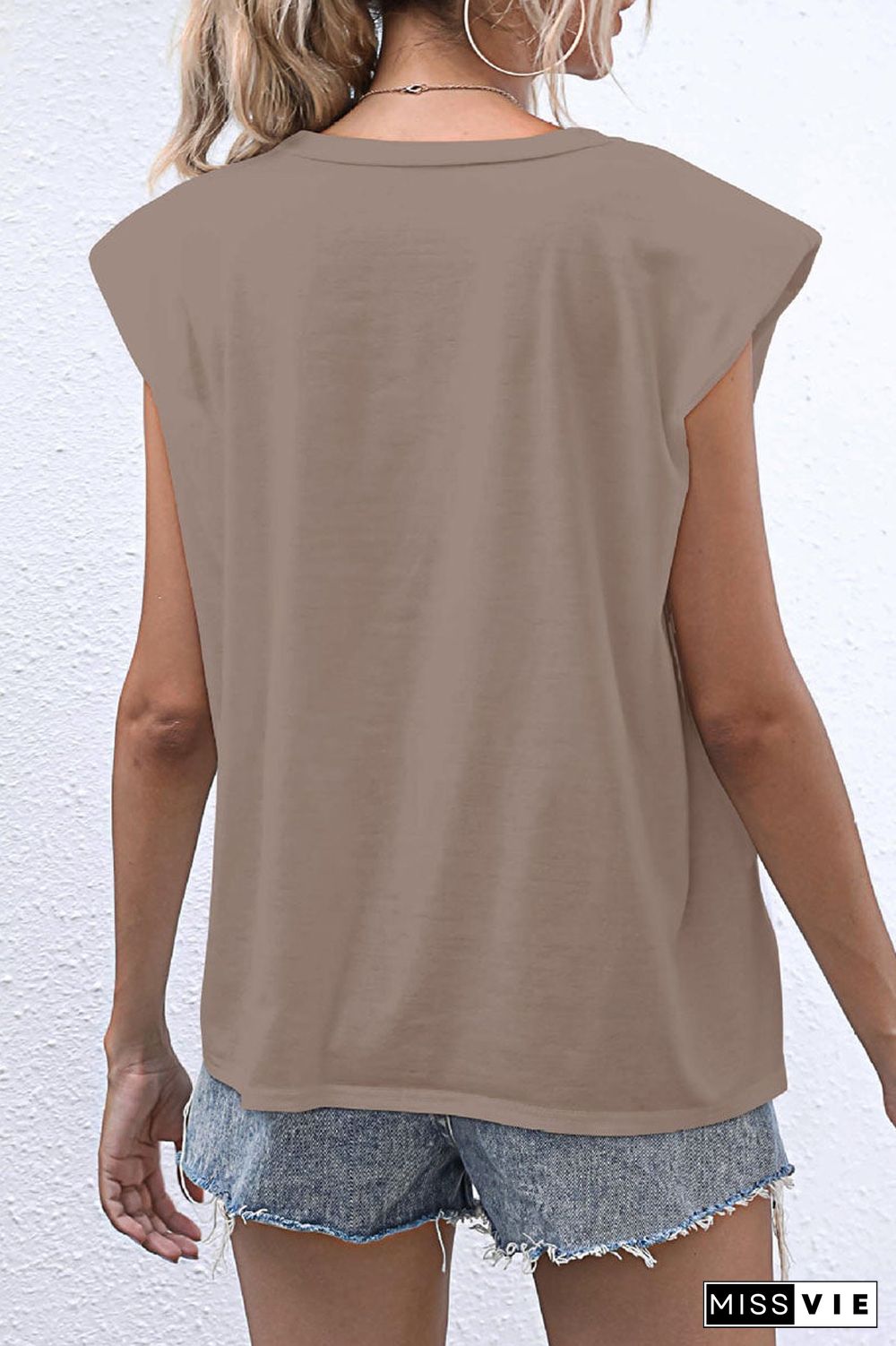 Casual Solid Split Joint O Neck T-Shirts(10 Colors)