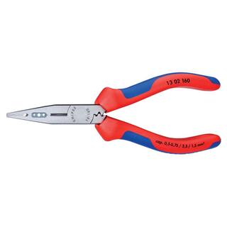 KNIPEX Heavy Duty Forged Steel 4-in-1 Electrician Pliers with 14 16 and 20 AWG 60 HRC Cutting Edge and Comfort Grip 13 02 160