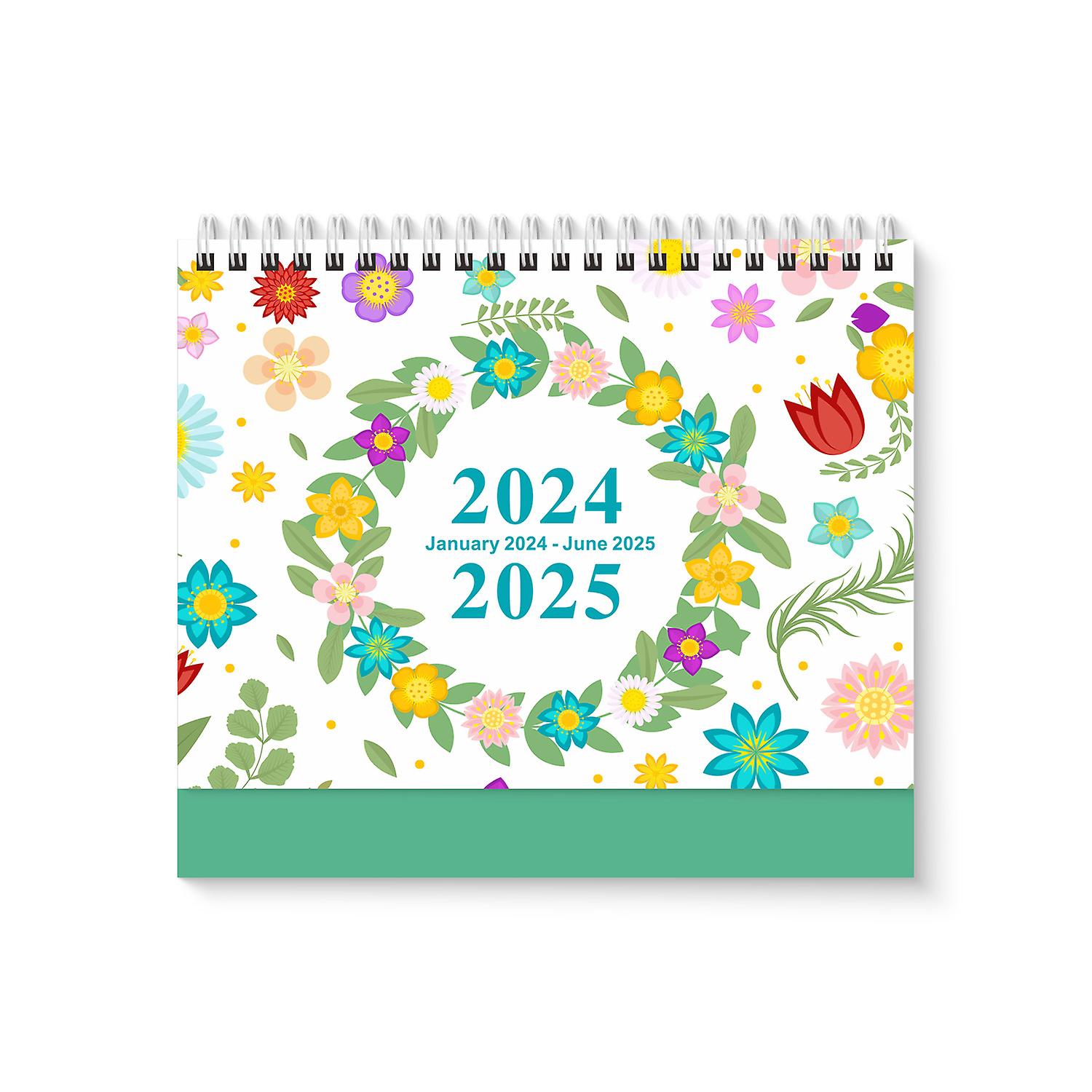 January 2024-june 2025，cactaceae In English Creative Simple Desk Calendar 18 Months 365 Days Countdown Monthly Planning Chronicle Calendar