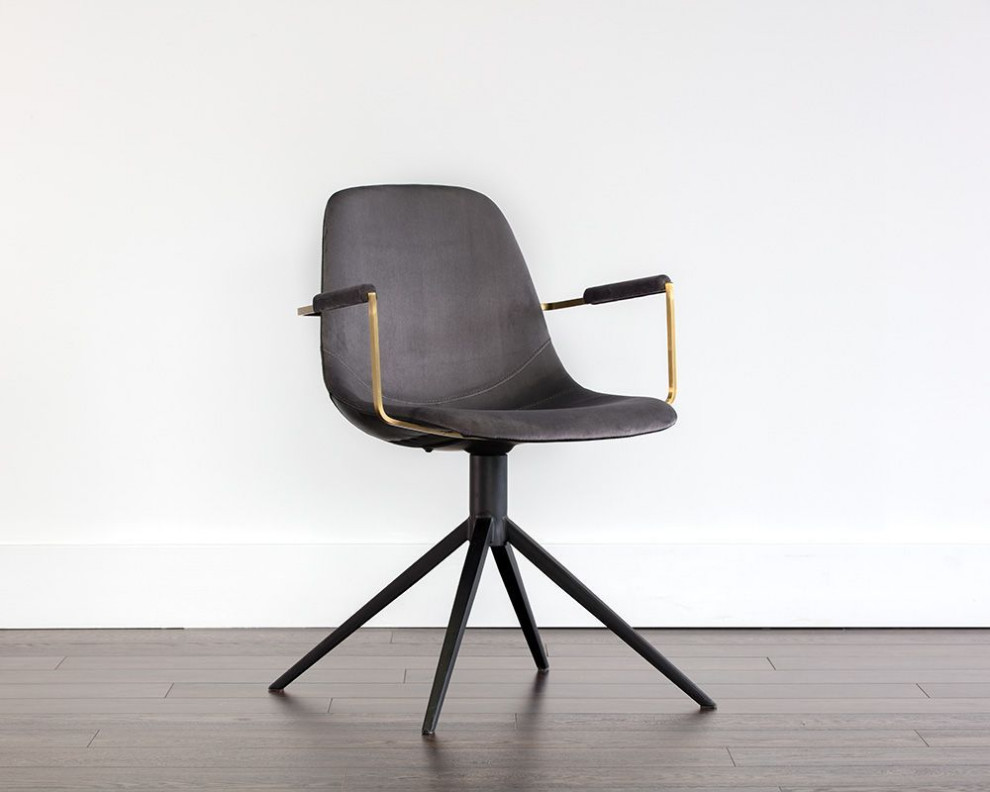 Sunpan Junction Cassius Swivel Dining Armchair   Midcentury   Dining Chairs   by Unlimited Furniture Group  Houzz