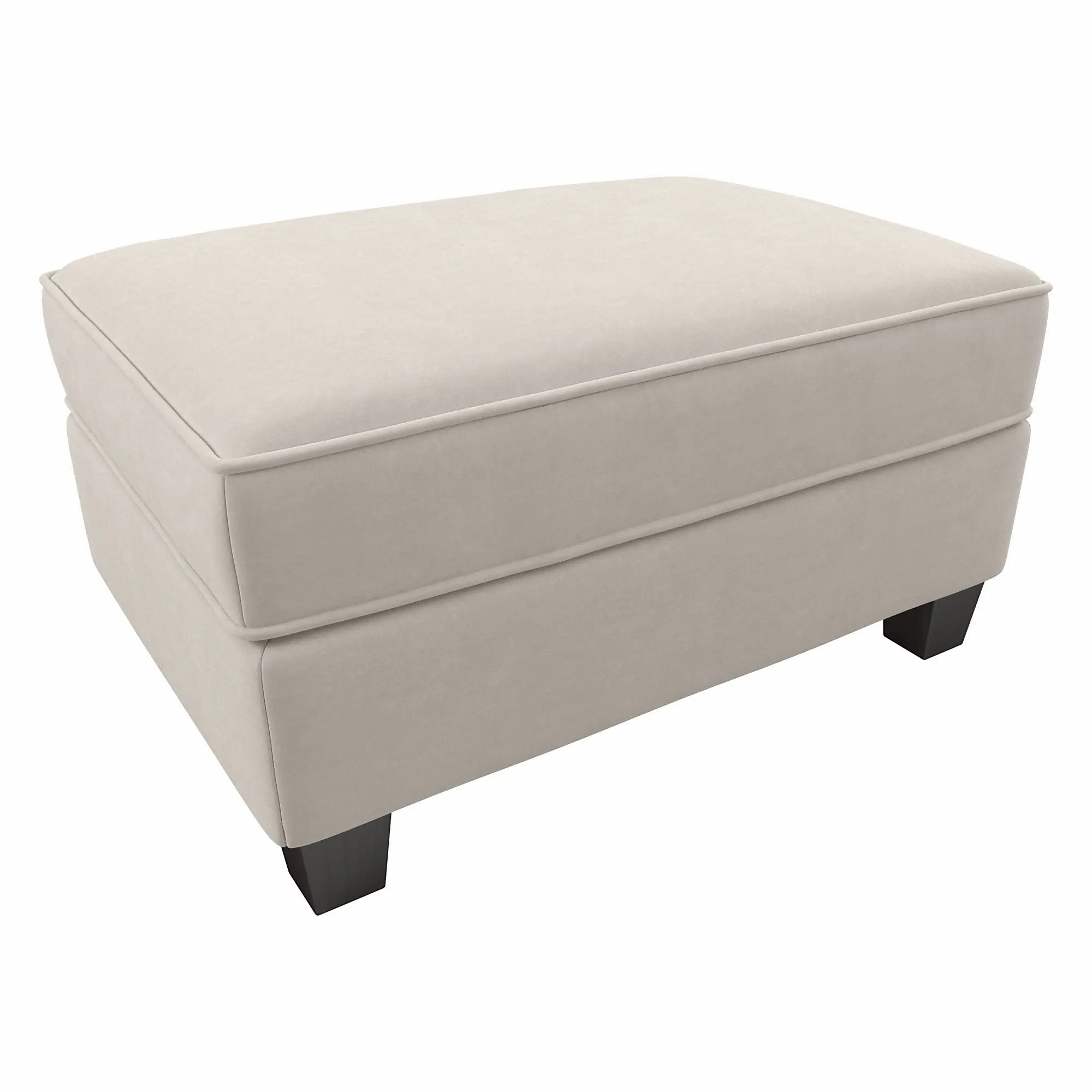 Flare Light Beige Microsuede Storage Ottoman - Bush Furniture