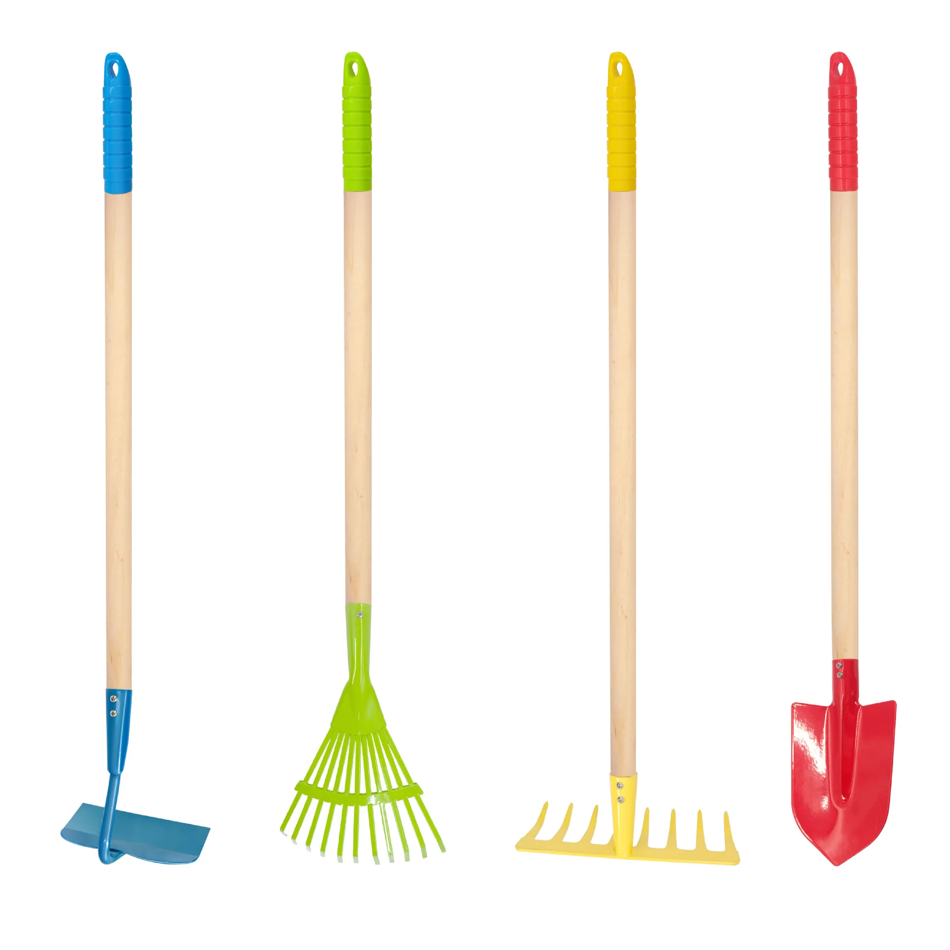 Children's Beach Shovel Large Horticultural Toy Small Iron Shovel Performance Flower hoe Rake Garden Tools Four Piece Set