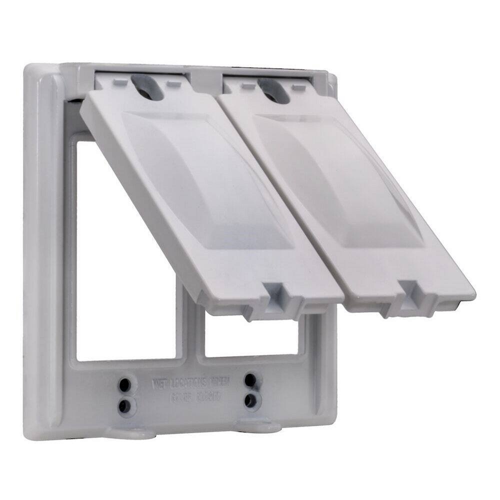 Southwire 16-in-1 Weatherproof Double Gang Multi-Use White Device Cover WC2225W