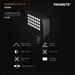 PROBRITE 400W Equivalent Integrated LED Bronze Outdoor High Output Flood Light 12000 Lumens 4000K Dusk-to-Dawn (2-Pack) PWRFX110-PC-4K-BZ-2PK