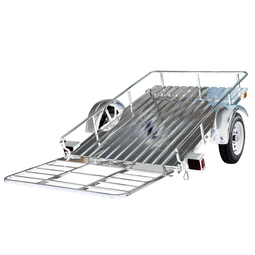 DK2 4 ft. x 6 ft. 1295 lbs. Payload Capacity Open Rail Galvanized Steel Utility Flatbed Trailer MMT4X6OG