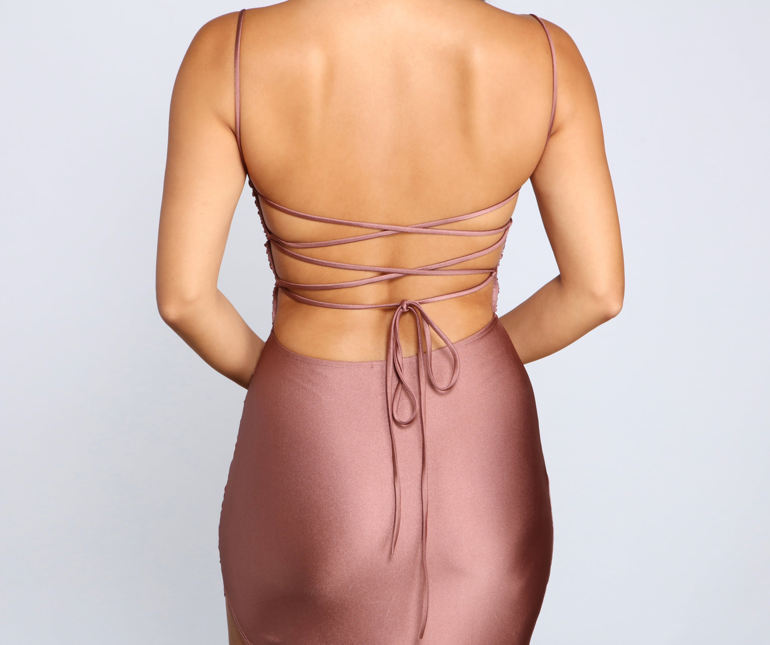 Ella Strappy Back High-Slit Dress