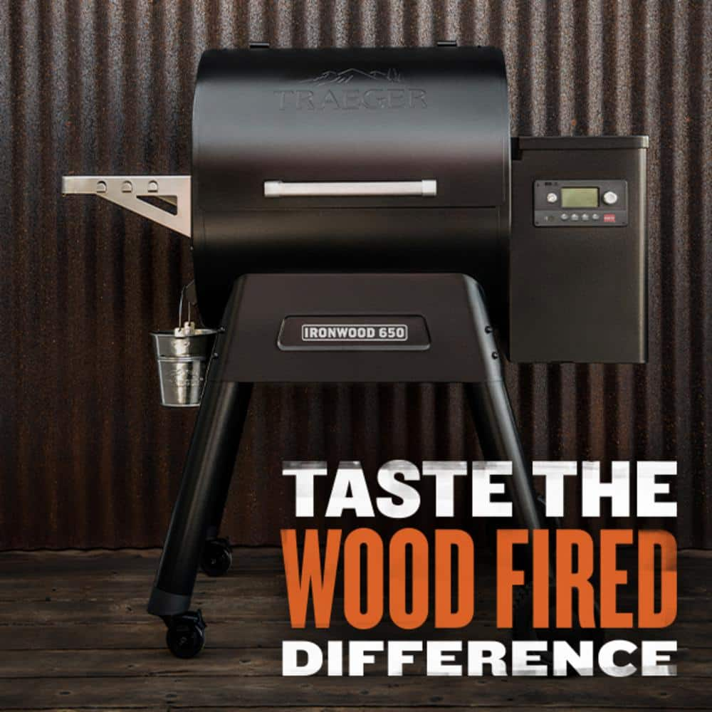 Traeger Ironwood 650 Wifi Pellet Grill and Smoker in Black TFB65BLF