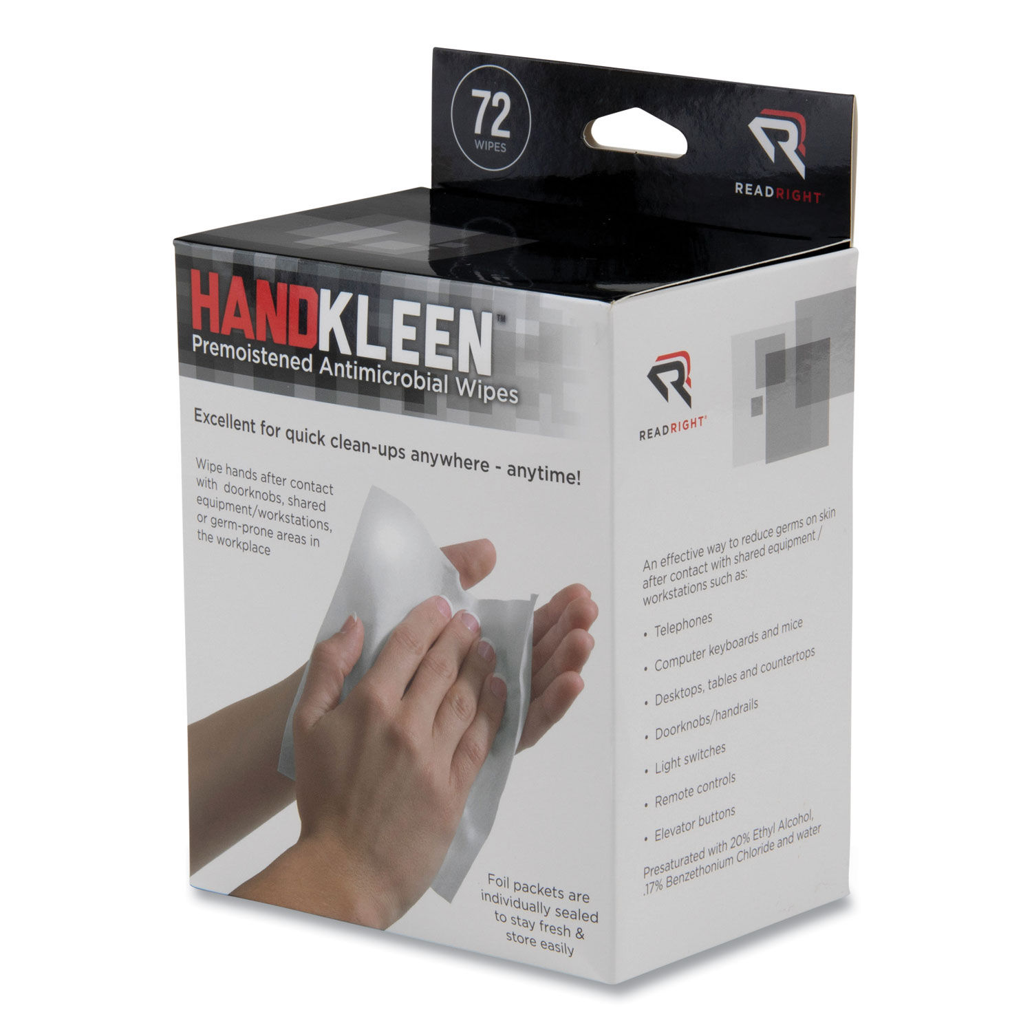 HandKleen Premoistened Antibacterial Wipes by Read Rightandreg; REARR15112