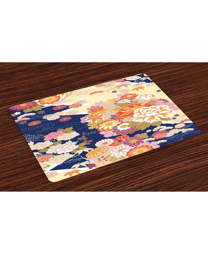 Ambesonne Japanese Place Mats Set of 4