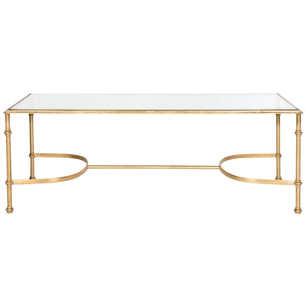 SAFAVIEH Lucille Gold/ Tempered Glass Top Cofee Table - 50