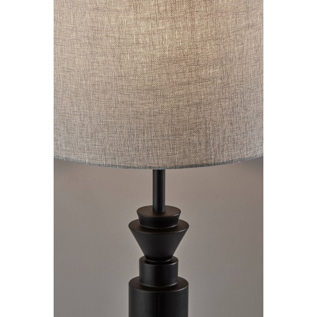 Elton Rubber Wood Table Lamp Black Adesso