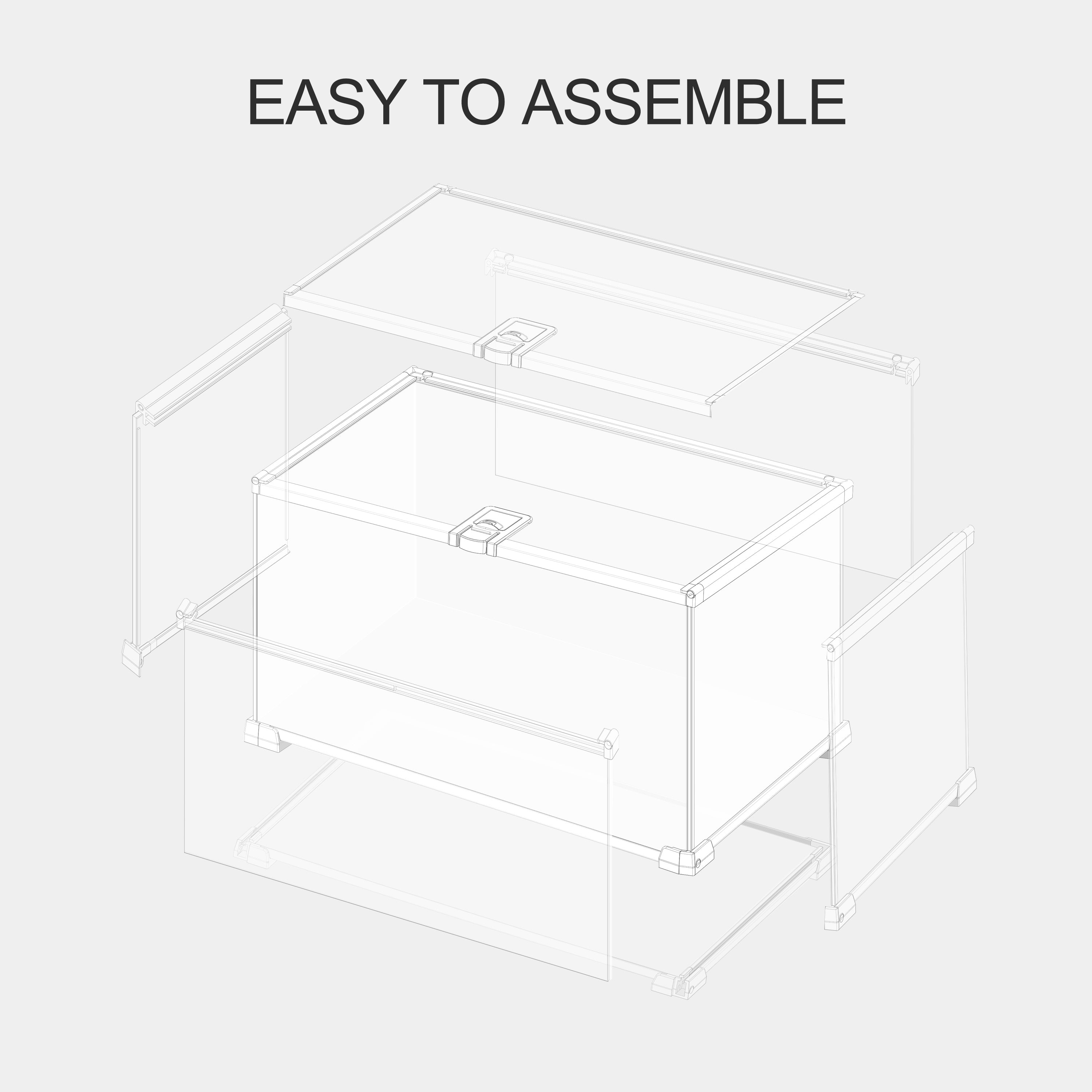 OiiBO Knock-Down Mini Glass Reptile Habitat， 360 Rotation Visually Reptile Terrarium 20”×12”×14”(14.5 gallon)，Easy Assembly.