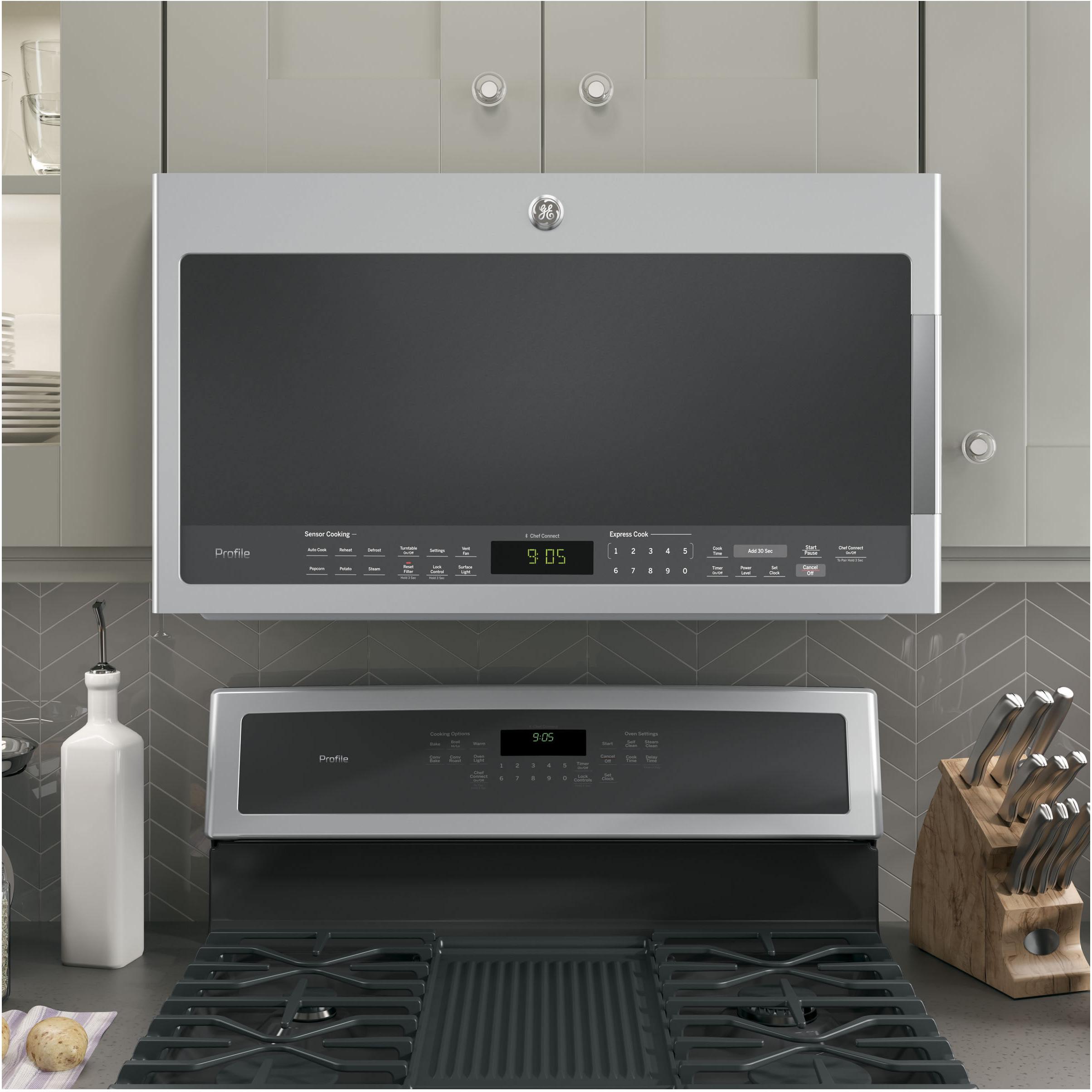 GE Profile 30-inch, 2.1 cu. ft. Over-the-Range Microwave Oven with Chef Connect PVM2188SJC