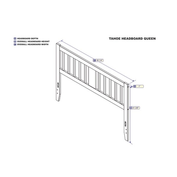 Tahoe Queen Slatted Headboard in Espresso - - 37219648