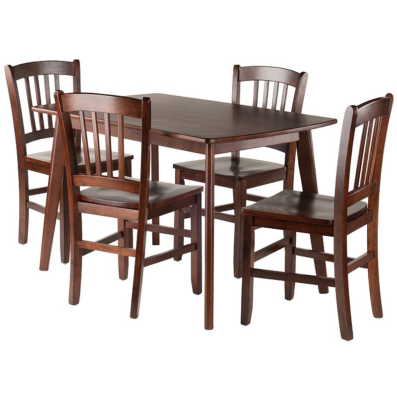 Winsome Shaye Dining Table and Slatback Chair 5-piece Set