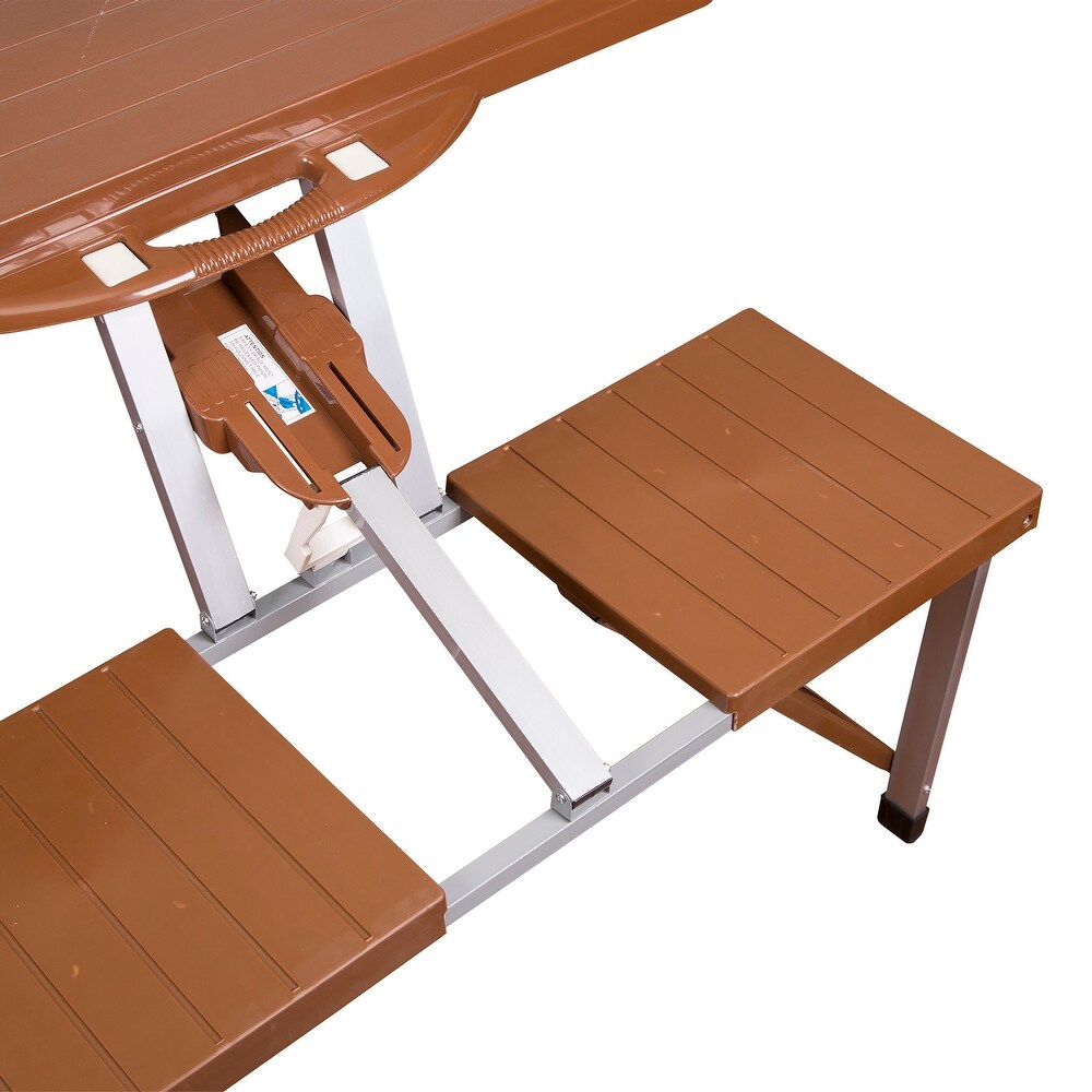 Stansport Picnic Table and Umbrella Combo   Brown
