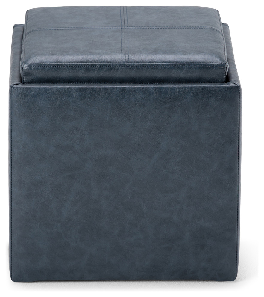 Rockwood Cube Storage Ottoman with Tray   Contemporary   Footstools And Ottomans   by Homesquare  Houzz