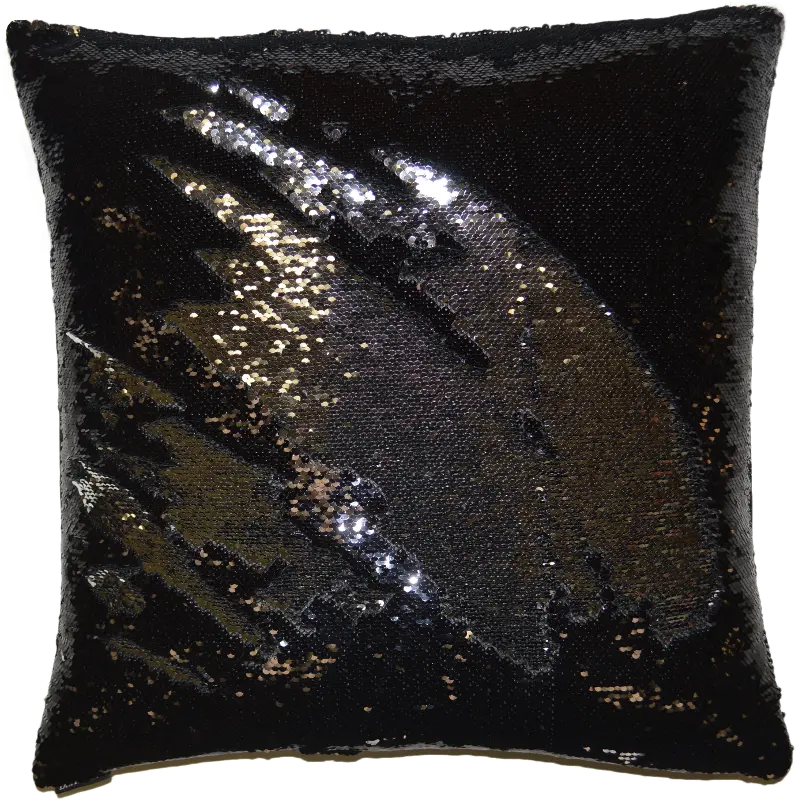 Black and Silver 20 Inch Mermaid Throw Pillow