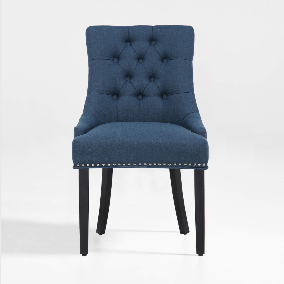 WestinTrends Upholstered Wingback Button Tufted Dining Chair  Glam Accent Chair   Transitional   Dining Chairs   by WestinTrends  Houzz