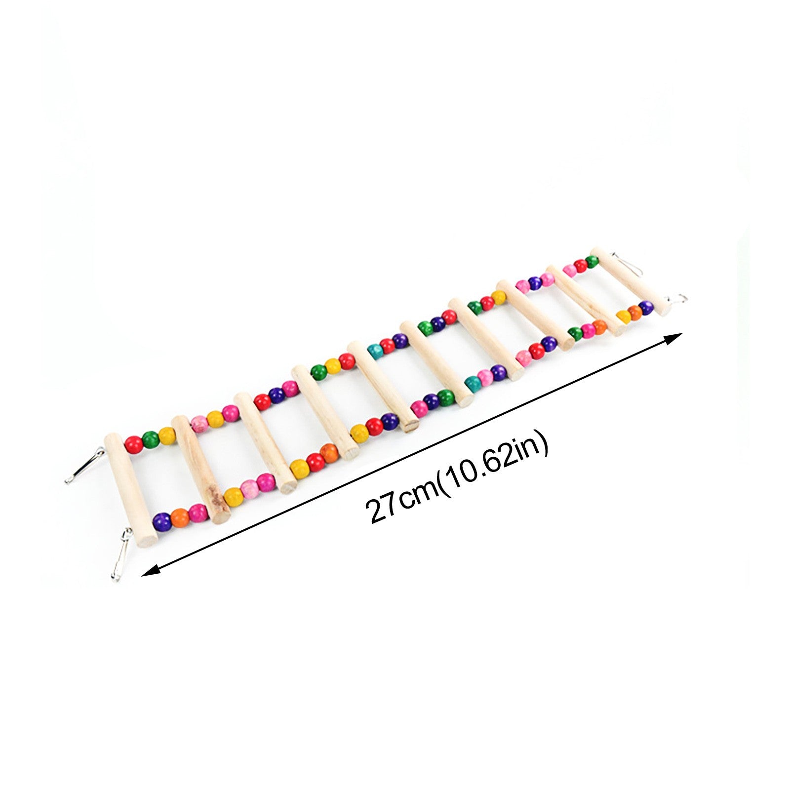 wendunide Wooden Ladder / P^erch For Bird (parrot， parakeet， cockatoo， macaw) or Rat， Gerbil， Mouse， Chinchilla， Guinea Pig， Squirrel Multicolor