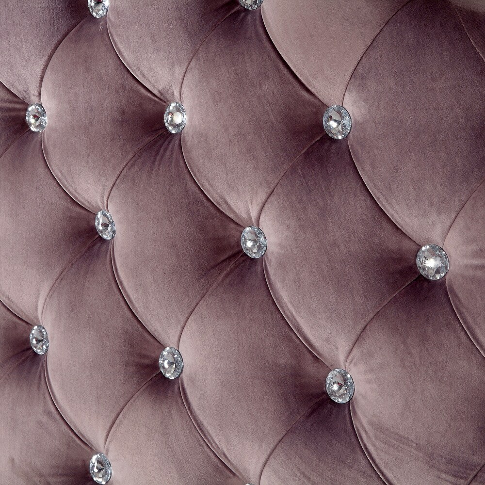 Lina Contemporary Fabric Tufted Crown Headboard by Furniture of America