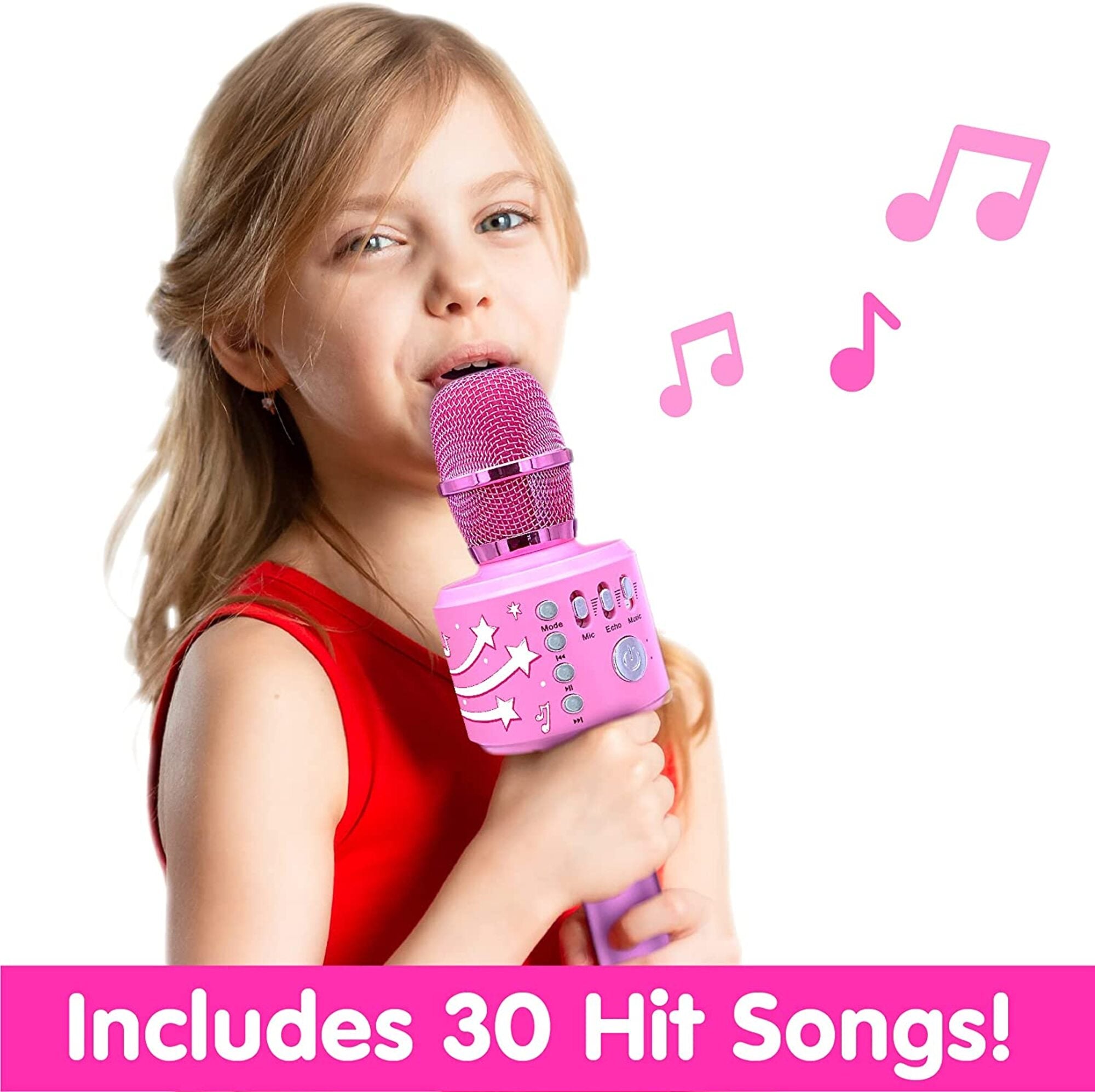 Move2Play Motown Magic， Bluetooth Karaoke Microphone， Includes 30 Famous Songs， Kids Karaoke Microphone， Birthday Gift for Boys and Girls Ages 3 4 5 6 7 8+