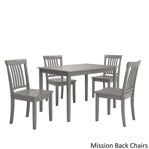 Wilmington II 48-Inch Rectangular Antique Grey 5-Piece Dining Set by iNSPIRE Q Classic