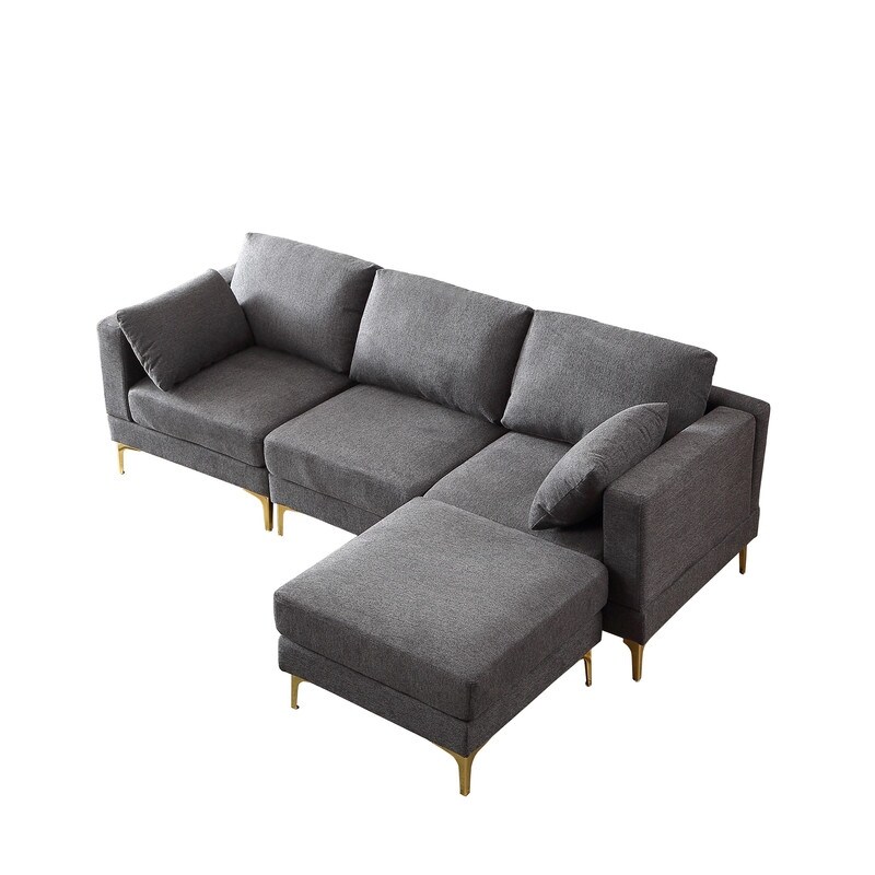 Modern Style L Shape Upholstered DIY Each Seat Sectional Sofa