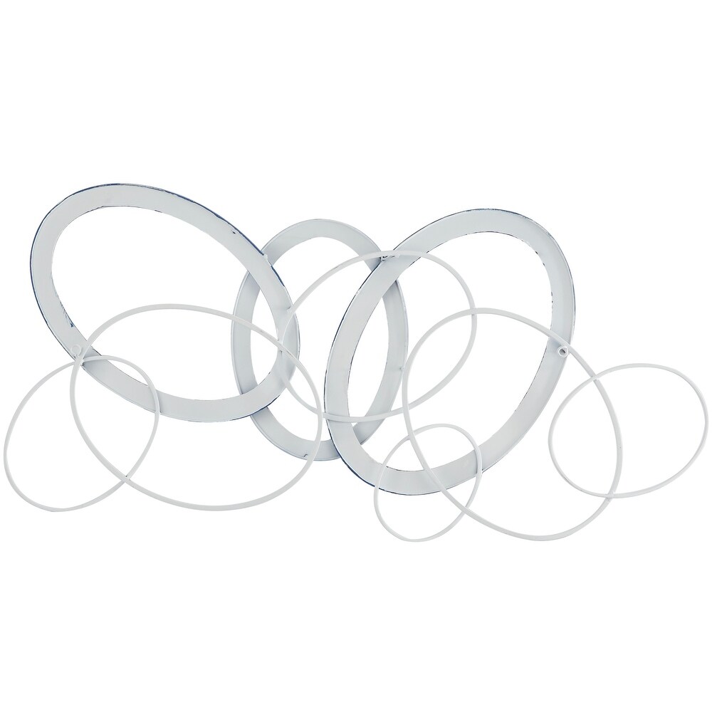 CosmoLiving by Cosmopolitan Blue Metal Overlapping Geometric Wall Decor