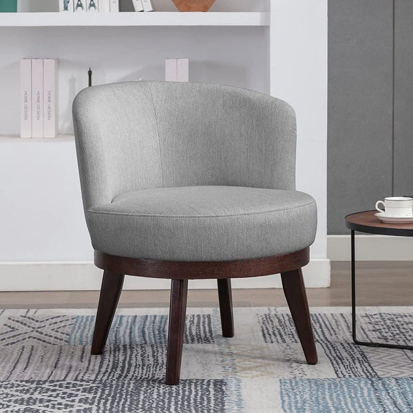 360-Degree Swivel Chair Armchair， Round Accent Barrel Chair in Wool Linen Fabric， Modern Leisure Arm Chair