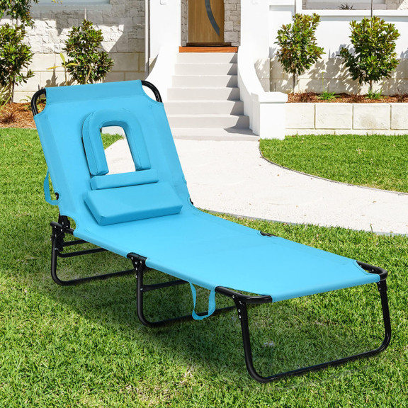 Costway 05982317 Outdoor Folding Chaise Beach Pool...