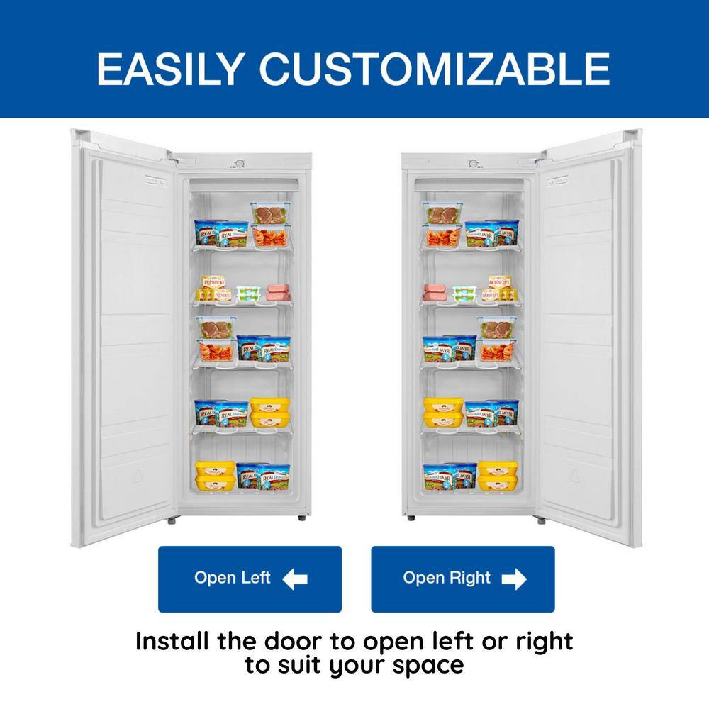 Koolatron Slim Upright Freezer 5.3 cu. ft. (150L) White Energy-Efficient Manual Defrost Design Flat Back KTUF160