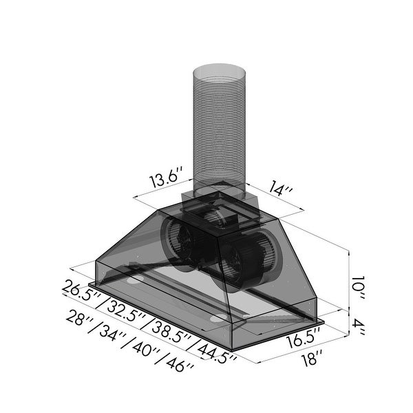 ZLINE Ducted Remote Blower Range Hood Insert in Stainless Steel