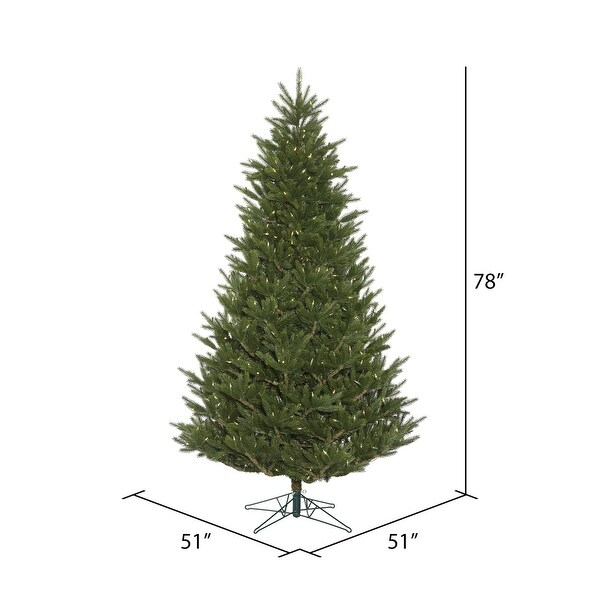 Vickerman 6.5' x 51 Fresh Fraser Fir Artificial Christmas Tree，Warm White Duralit LED Lights