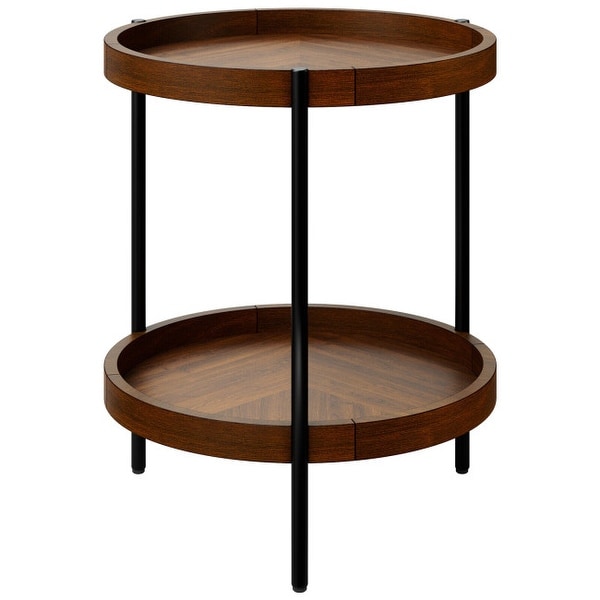 2-Tier Retro End Table with Bottom Shelf - 20.5