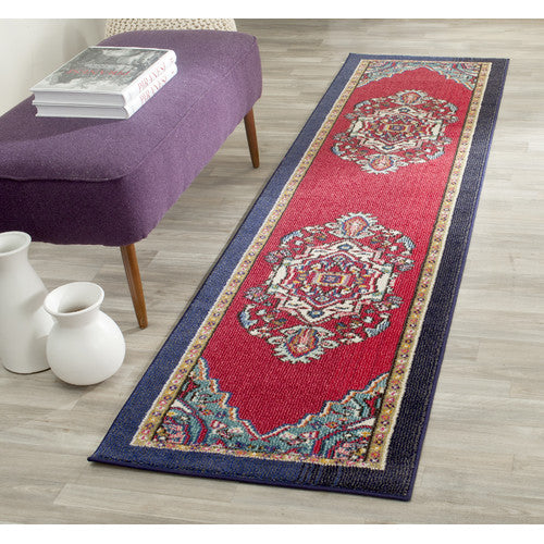 SAFAVIEH Monaco Collection MNC207C Red / Turquoise Rug