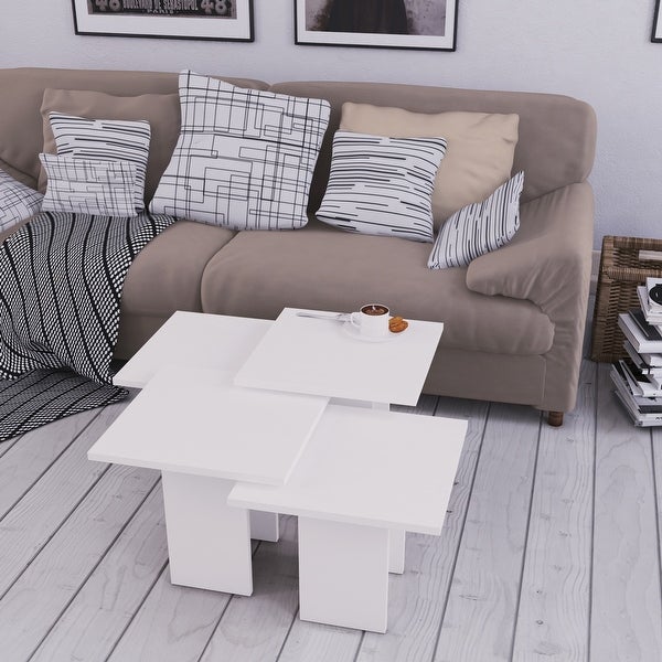 Clark Brown/White Modern Coffee Table