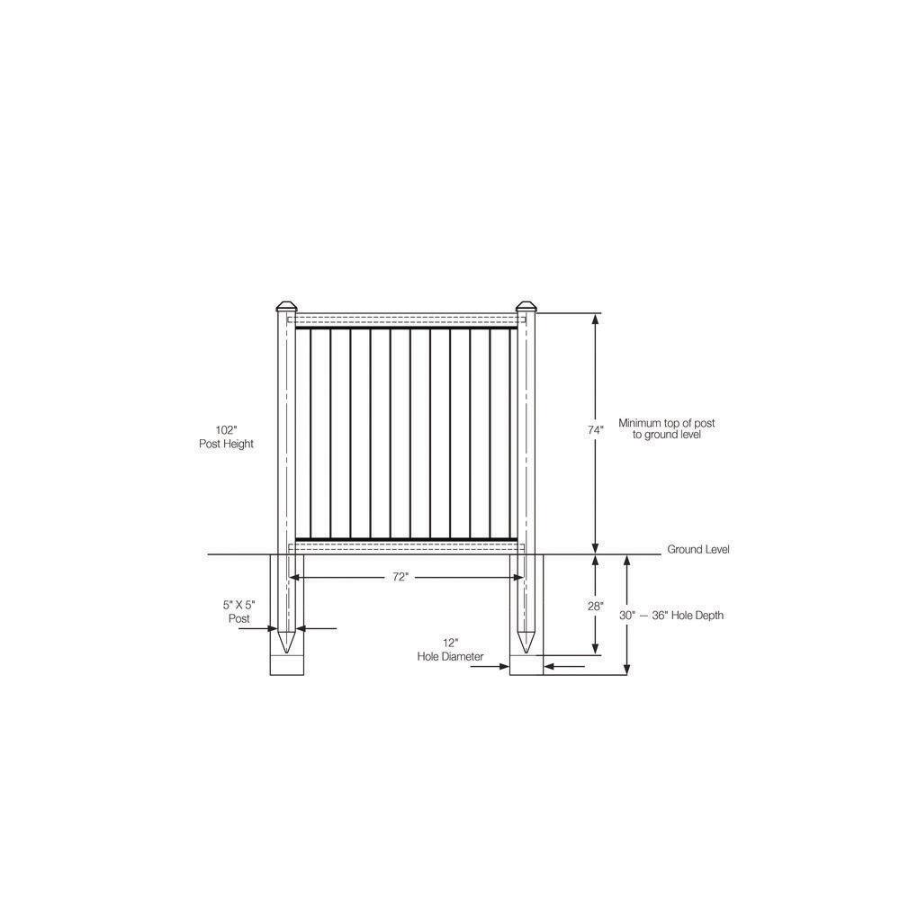 SimTek Ashland 6 ft. x 6 ft. DarkWalnut Brown Composite Privacy Fence Panel WP72X72DBR